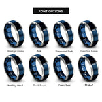 font options for inside engraving on blue & gray light bulb rings