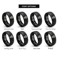 font options for inside engraving on black light bulb gear rings