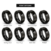 font options for inside engraving on black light bulb gear rings