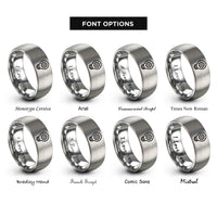 font options for inside engraving on silver light bulb gear rings