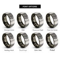 font options for inside engraving on gunmetal & gray light bulb gear rings