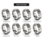 font options for inside engraving on grey light bulb rings