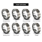 font options for inside engraving on gray light bulb rings