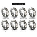 font options for inside engraving on silver light bulb rings