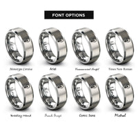 font options for inside engraving on silver light bulb rings