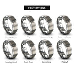 font options for inside engraving on silver light bulb rings
