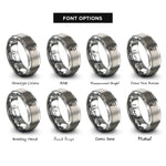 font options for inside engraving on gray light bulb rings