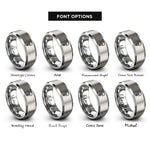 font options for inside engraving on gray light bulb rings