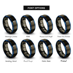 font options for inside engraving on gunmetal & blue light bulb rings