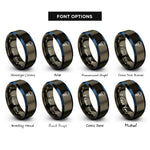 font options for inside engraving on gunmetal & blue light bulb rings