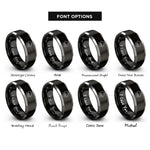 font options for inside engraving on black & grey light cloud rings