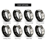 font options for inside engraving on black & gray light cloud rings