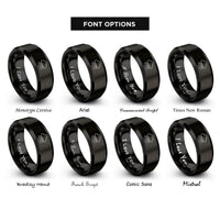 font options for inside engraving on black light cloud rings