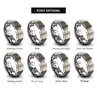 font options for inside engraving on silver light cloud rings