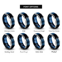 font options for inside engraving on blue & gray light cone rings