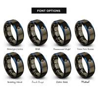 font options for inside engraving on gunmetal & blue light cone rings