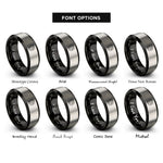 font options for inside engraving on black & grey light dove rings
