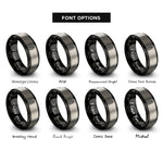 font options for inside engraving on black & gray light meter rings