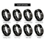 font options for inside engraving on black & gray light meter rings