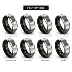 font options for inside engraving on black & grey light meter rings