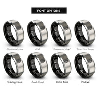 font options for inside engraving on black & grey light meter rings