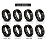 font options for inside engraving on black light meter rings