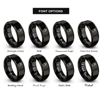 font options for inside engraving on black lighter rings