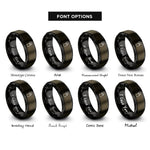 font options for inside engraving on gunmetal & black lighter rings