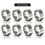 font options for inside engraving on silver lighthouse badge rings