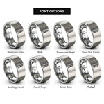 font options for inside engraving on gray lighthouse bands rings