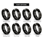 font options for inside engraving on black & gray lighthouse beacon circle rings