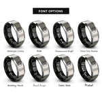 font options for inside engraving on black & grey lighthouse beacon circle rings