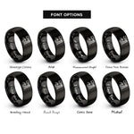 font options for inside engraving on black lighthouse beam wave rings