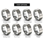 font options for inside engraving on silver lighthouse beams rings