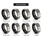 font options for inside engraving on black & silver lighthouse rings