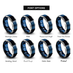 font options for inside engraving on blue & silver lighthouse rings