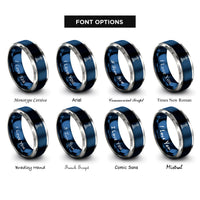 font options for inside engraving on blue & grey lighthouse rings