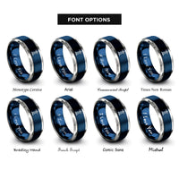 font options for inside engraving on blue & gray lighthouse rings