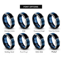 font options for inside engraving on blue & grey lighthouse rings
