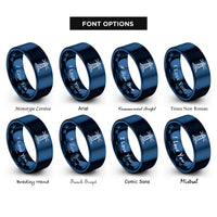 font options for inside engraving on blue lighthouse rings