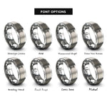 font options for inside engraving on silver lighthouse rings