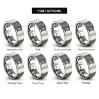 font options for inside engraving on silver lighthouse rings
