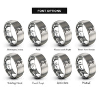 font options for inside engraving on silver lighthouse rings