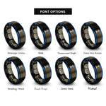 font options for inside engraving on gunmetal & blue lighthouse rings