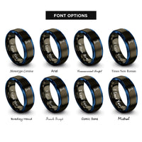 font options for inside engraving on gunmetal & blue lighthouse rings