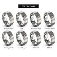 font options for inside engraving on grey lighthouse icon rings