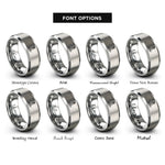 font options for inside engraving on silver lighthouse icon rings