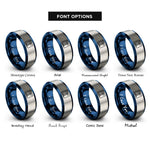 font options for inside engraving on blue & grey lighthouse stamp rings