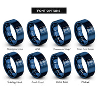 font options for inside engraving on blue lighthouse stamp rings