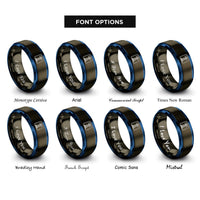 font options for inside engraving on gunmetal & blue lighthouse stamp rings